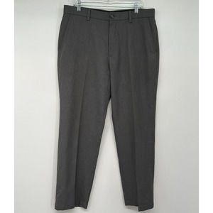 Greg Norman Tasso Elba Men's Dress Pants 34x30 Gray Flat Front Straight Leg Slim